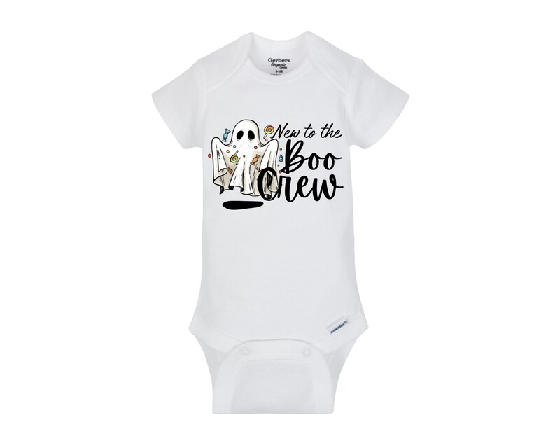 New to the Boo Crew Ghost Halloween themed baby Onesie® bodysuit and Toddler shirts size 0-24 Month and 2T-5T